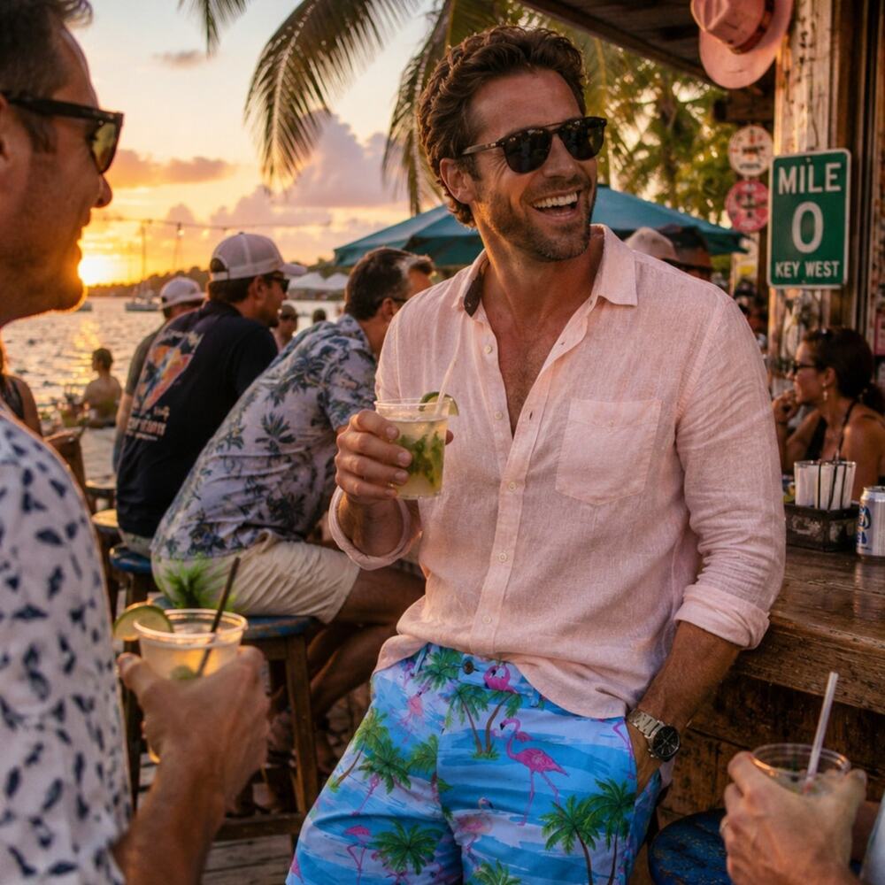 Opposuits Flamingo Tropical Shorts | Fits 31 Waist | Beach Party Cruise